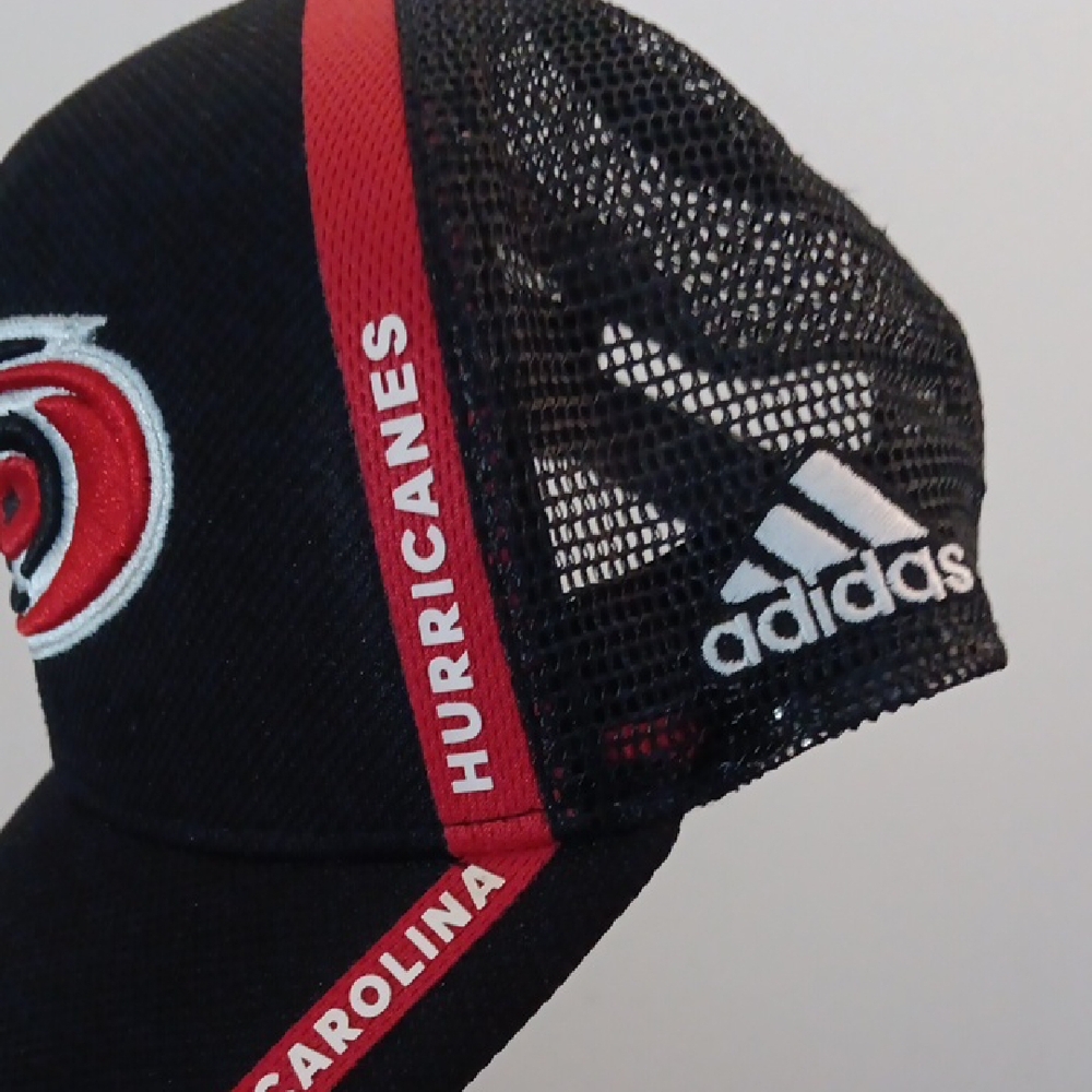 Carolina Hurricanes Adidas Black Mesh Cap with Red Logo - Picture 7 of 8